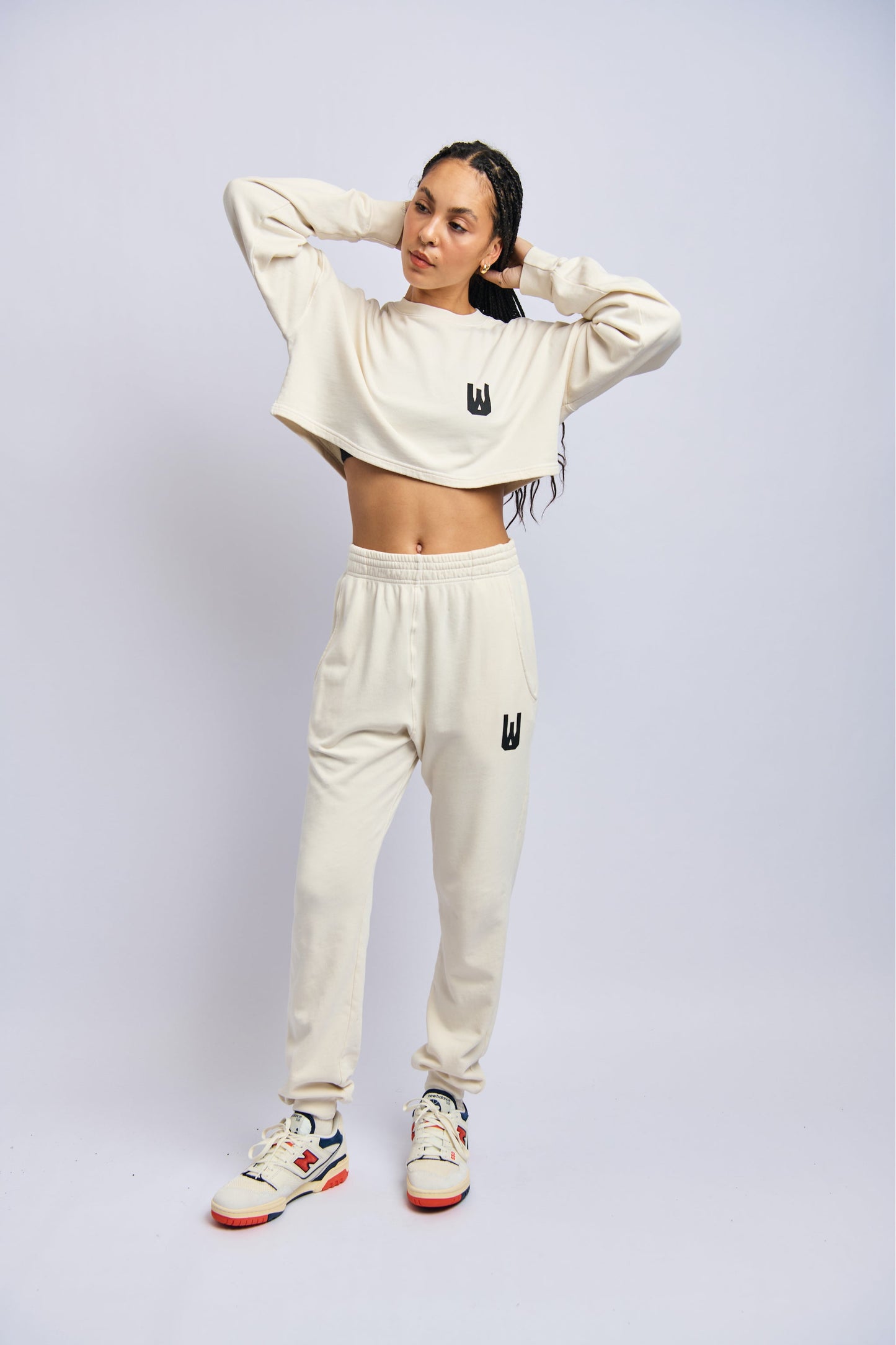 Icon Cloudfleece Cropped Sweatshirt, Alabaster White by URTHWEAR