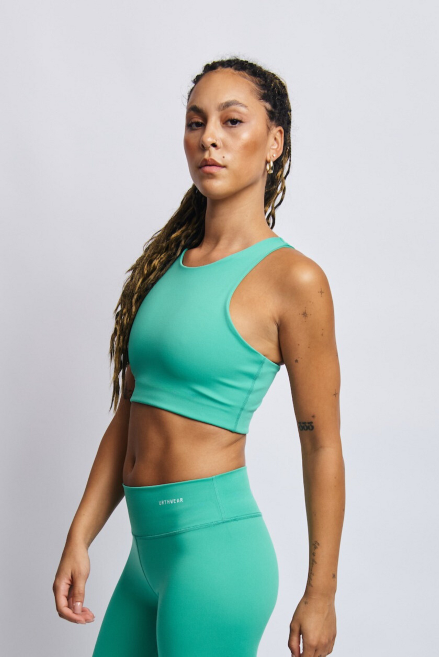 Ecomoss High Neck Racerback Bra, Digital Green by URTHWEAR