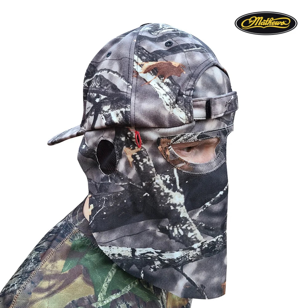 2-in-1 Rear Face Mask Ball Caps (MOSSY OAK & REALTREE Camo)
