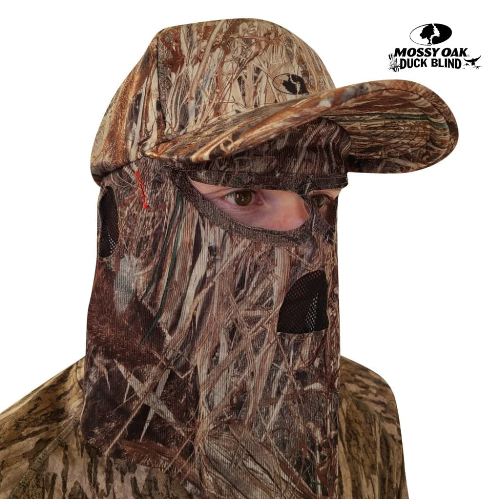 2-in-1 Ball Cap + Face Mask in Mossy Oak & Realtree Camo
