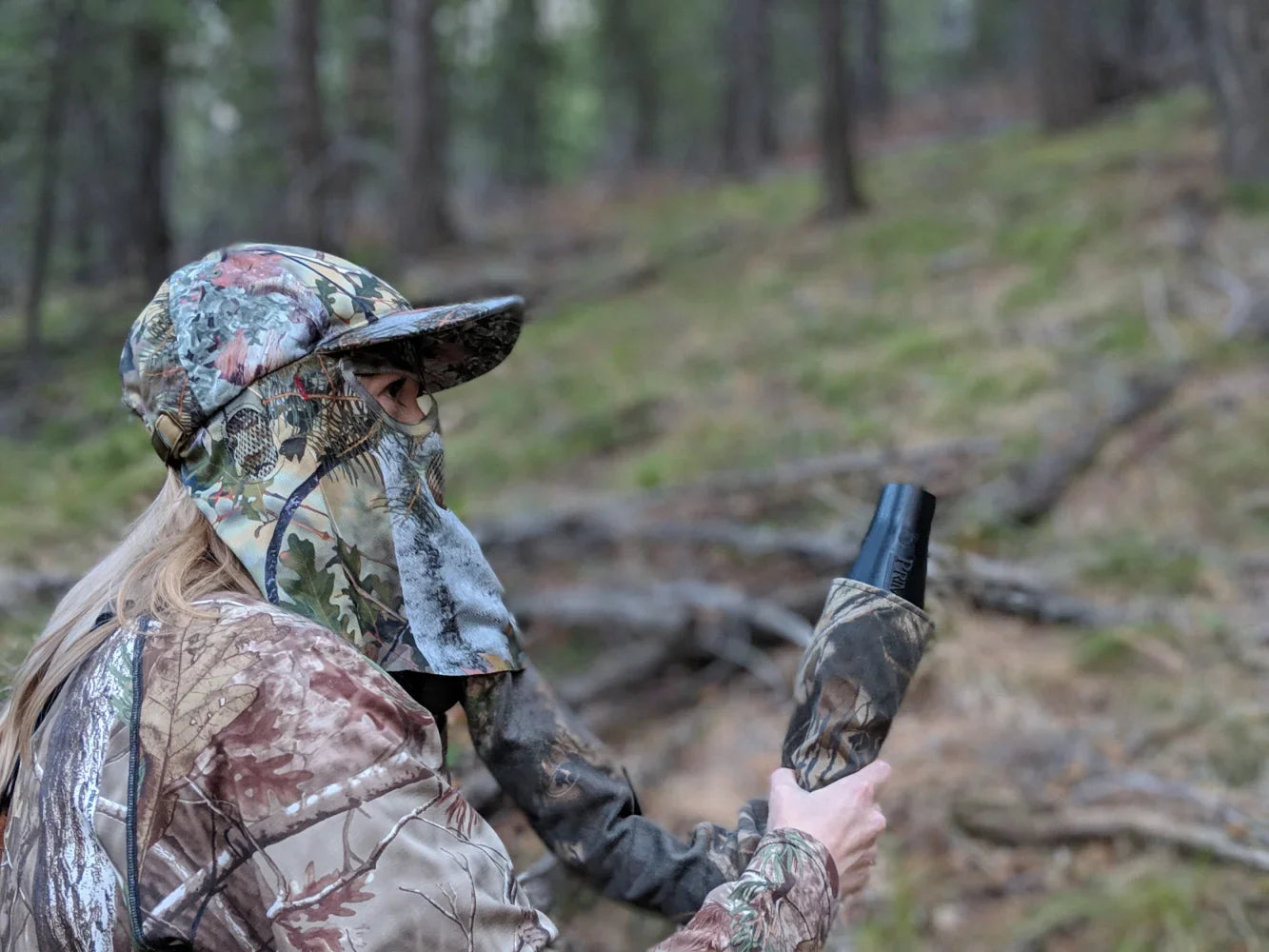 2-in-1 FRONT Face Mask and Camo Hat (Adjustable OSFM) -