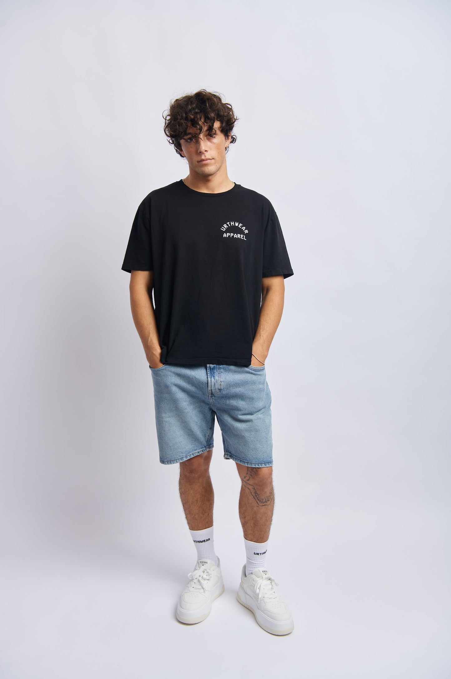 Logo Softknit Crew Socks, White by URTHWEAR
