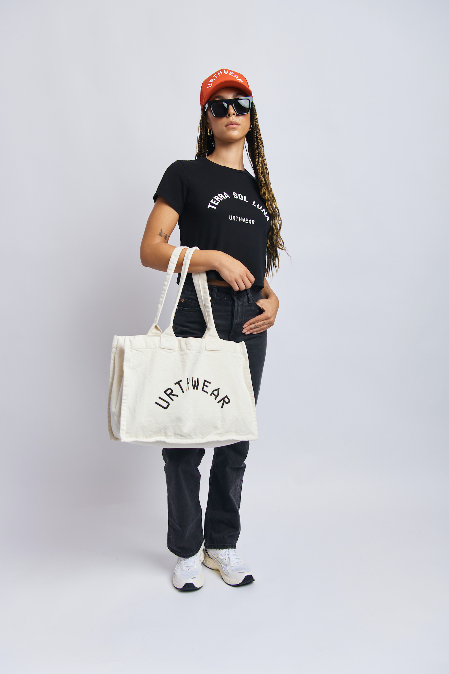 Terra Sol Luna Midweight Crew Tee, Super Black by URTHWEAR