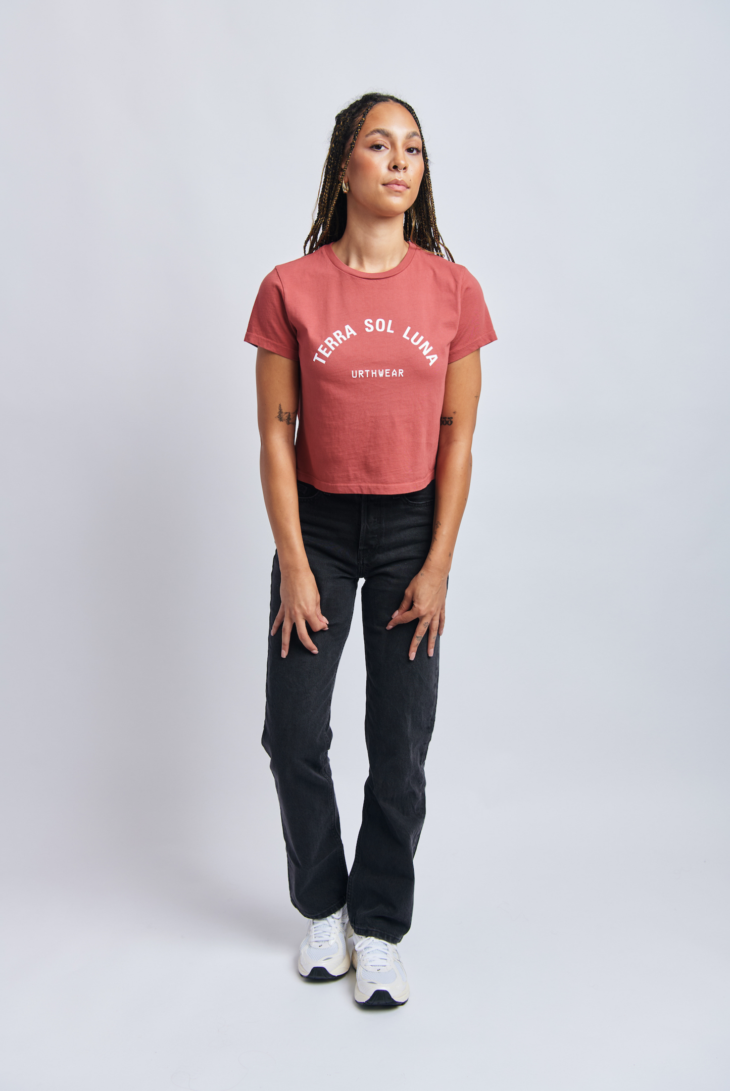 Terra Sol Luna Midweight Crew Tee, Ash Red by URTHWEAR