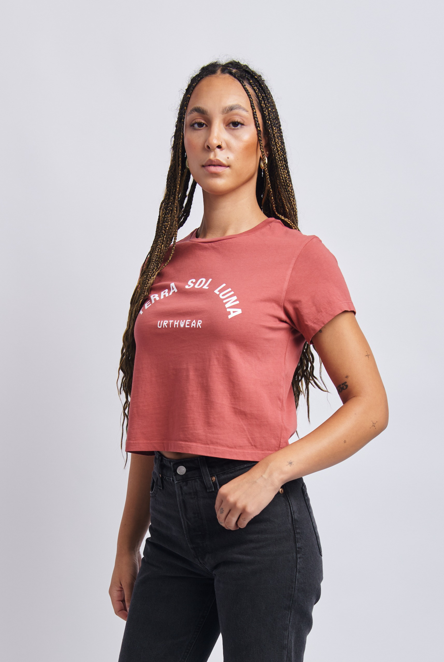 Terra Sol Luna Midweight Crew Tee, Ash Red by URTHWEAR