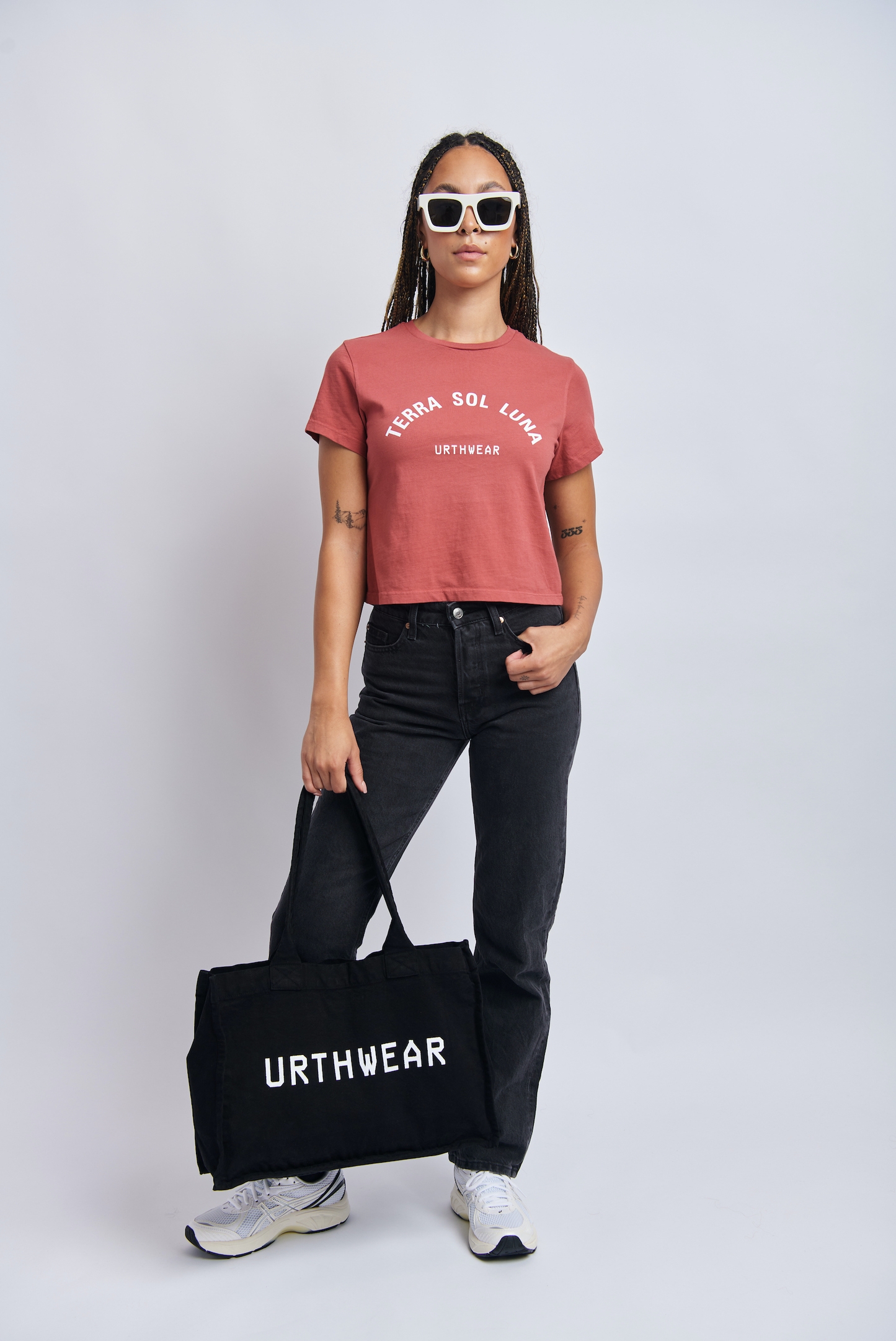 Terra Sol Luna Midweight Crew Tee, Ash Red by URTHWEAR