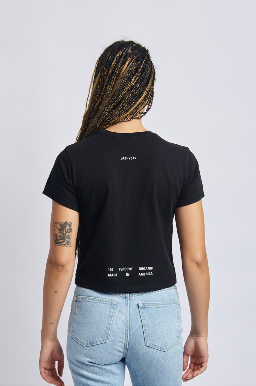 Split Logo Midweight Crew Tee, Super Black by URTHWEAR