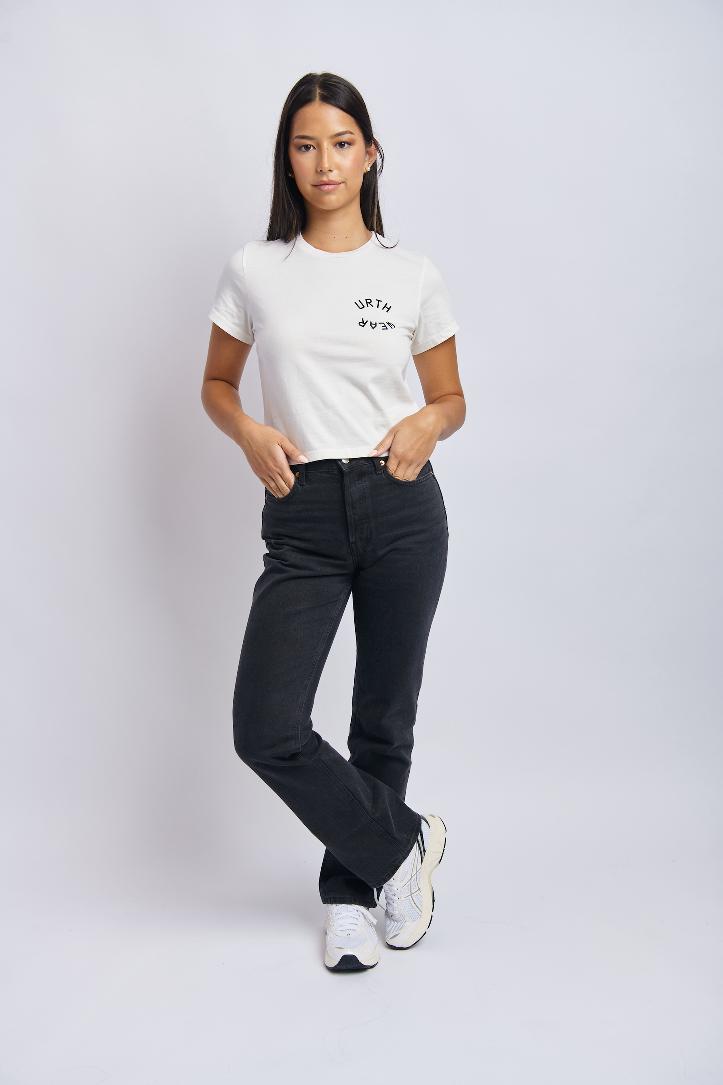 Split Logo Midweight Crew Tee, Lunar White by URTHWEAR