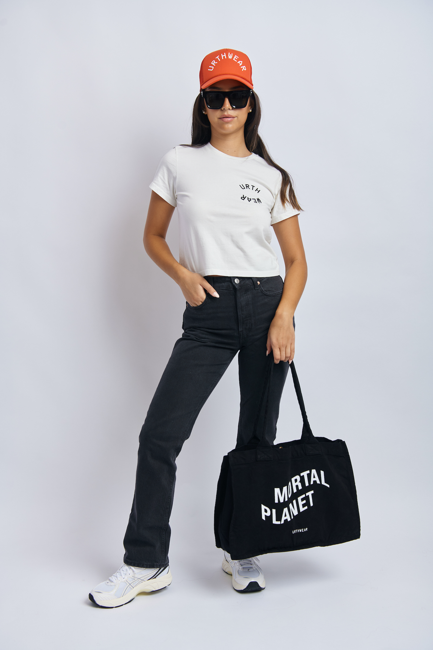 Split Logo Midweight Crew Tee, Lunar White by URTHWEAR