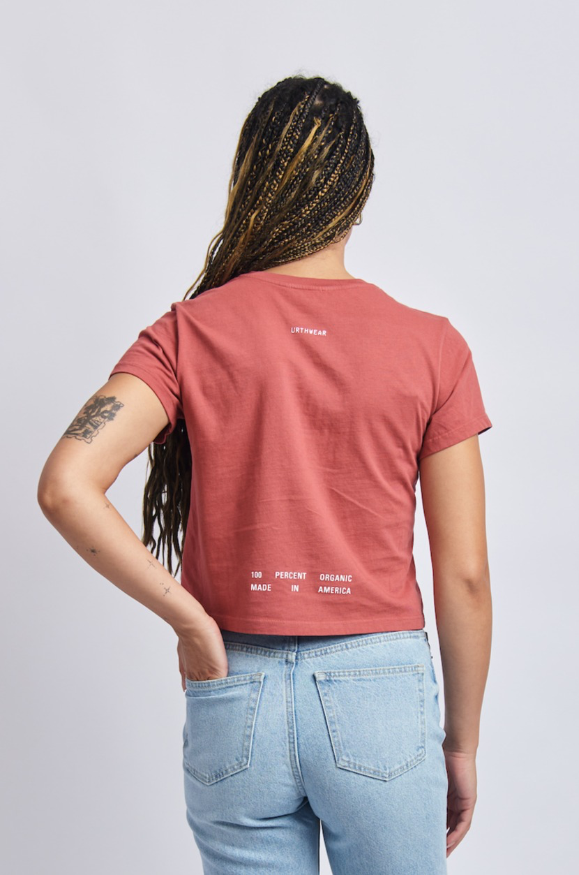 Split Logo Midweight Crew Tee, Ash Red by URTHWEAR