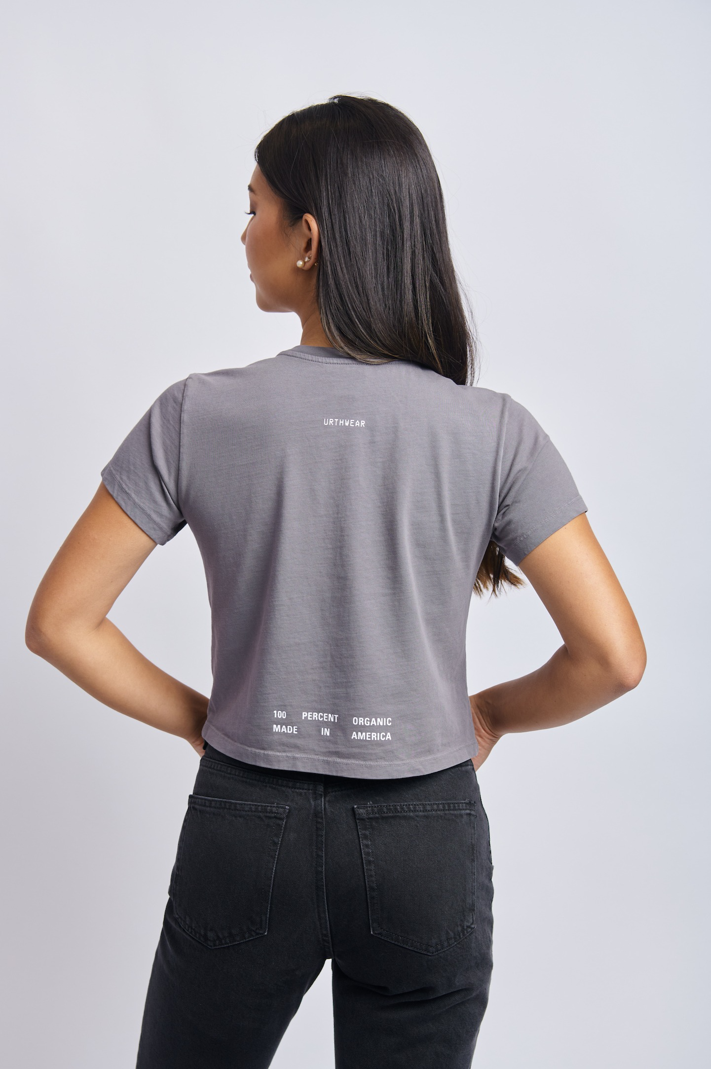 Split Logo Midweight Crew Tee, Gravel Grey by URTHWEAR