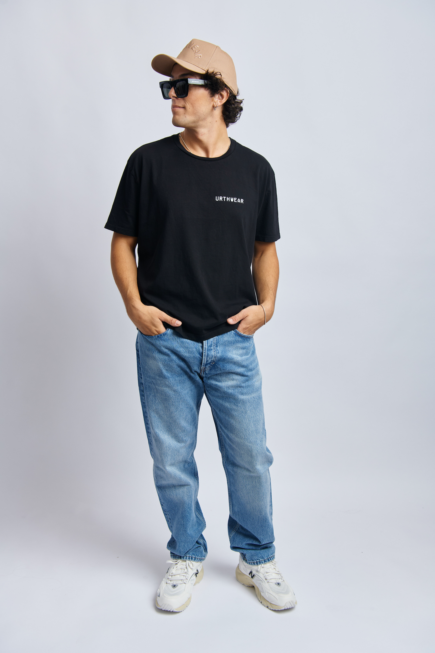 Mortal Planet Midweight Relaxed Tee, Super Black by URTHWEAR