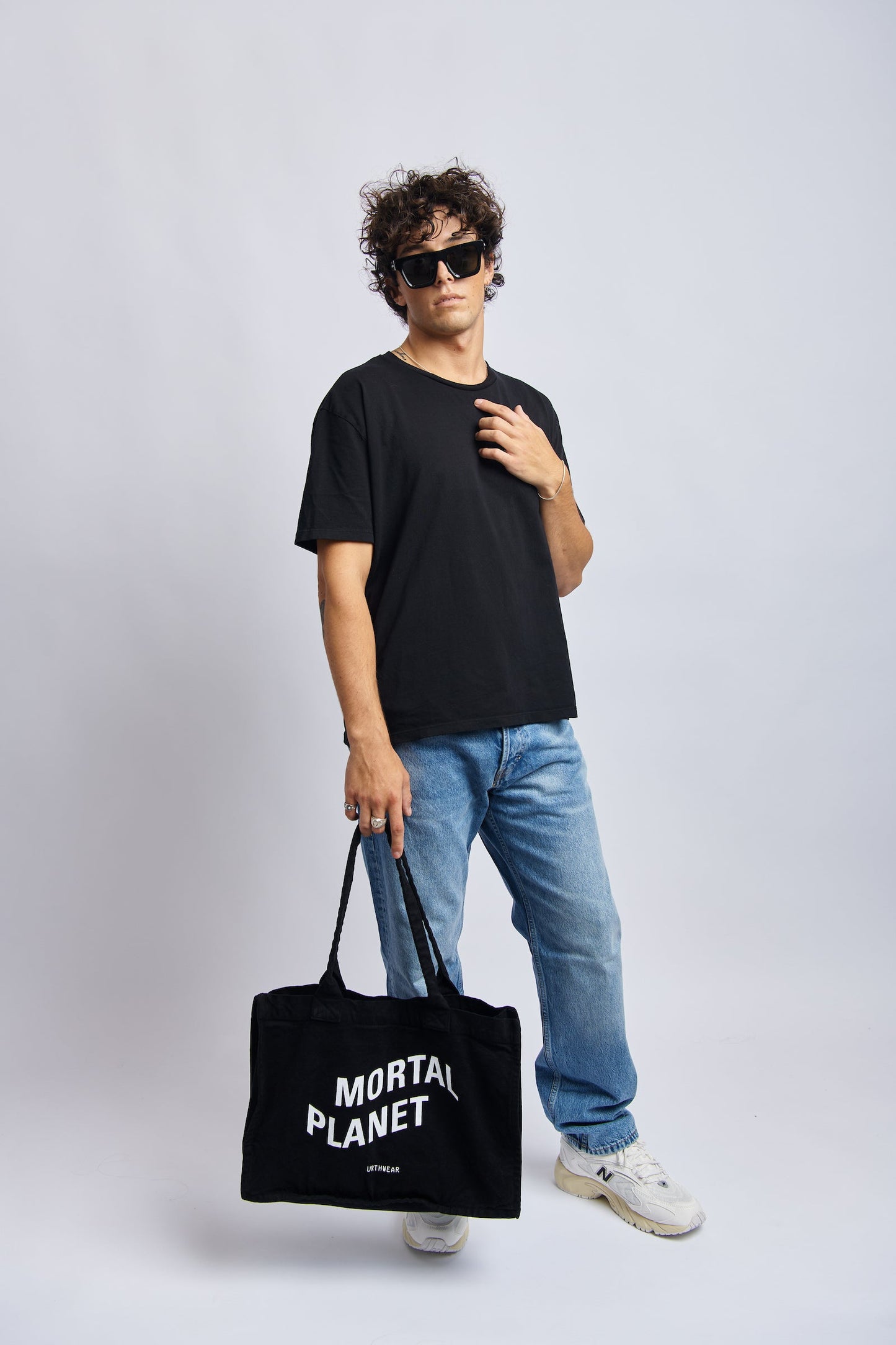 Mortal Planet Heavyweight Tote Bag, Phantom Black by URTHWEAR