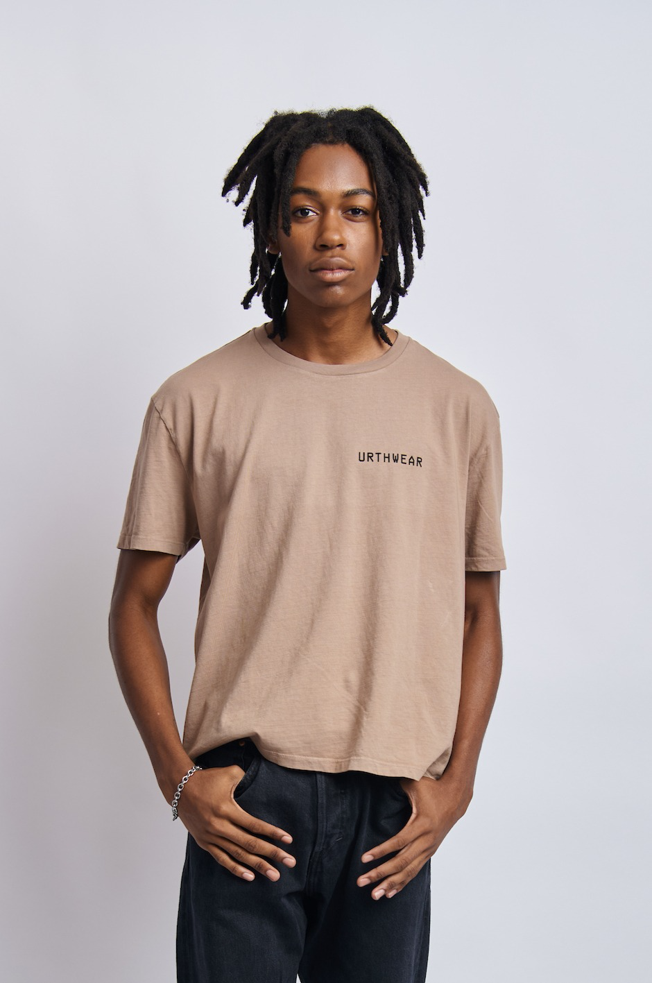 Mortal Planet Midweight Relaxed Tee, Desert Clay by URTHWEAR