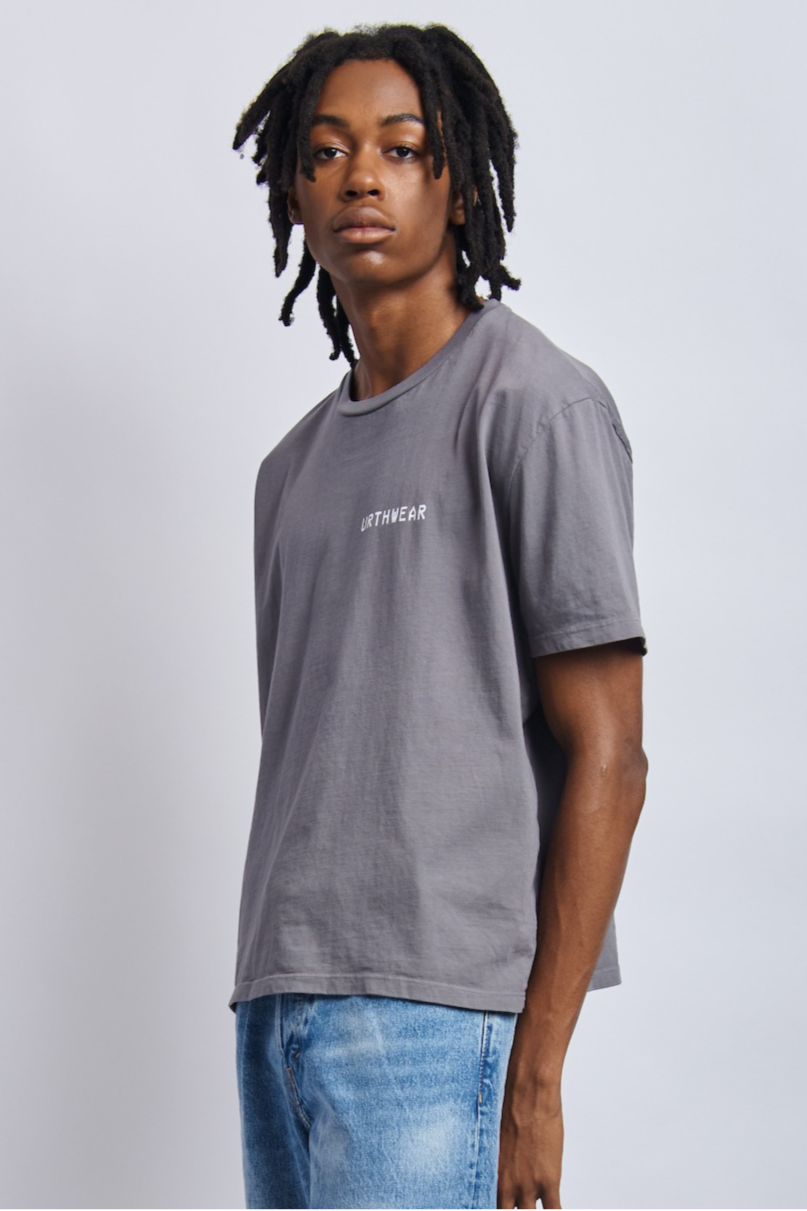Mortal Planet Midweight Relaxed Tee, Gravel Grey by URTHWEAR
