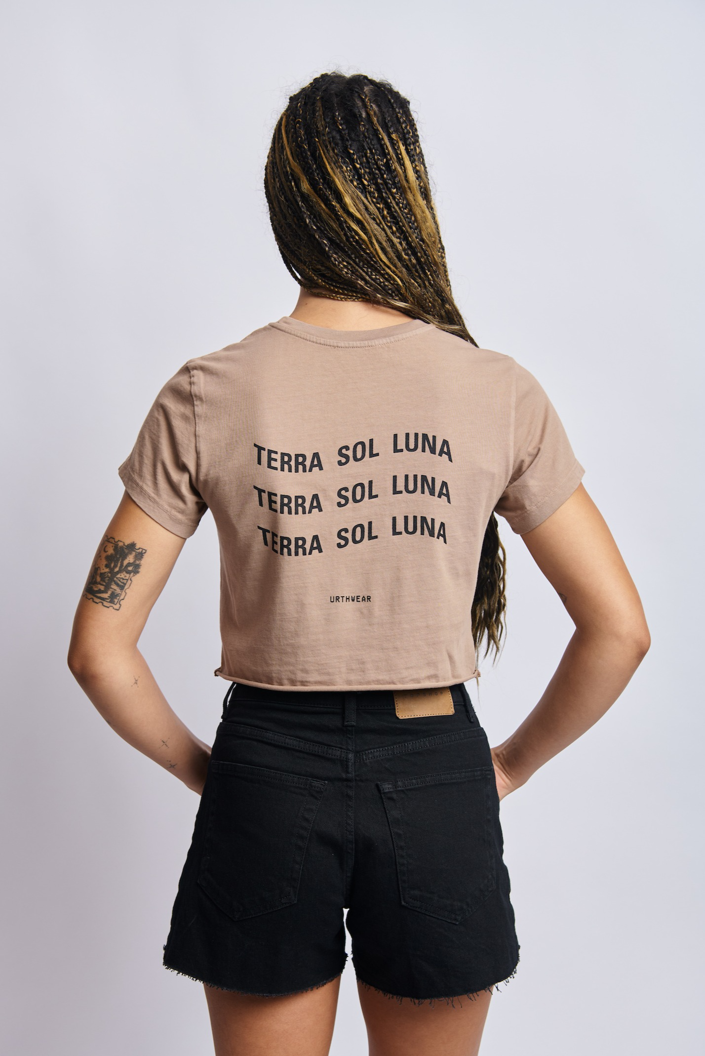 Terra Sol Luna Midweight Cropped Tee, Desert Clay by URTHWEAR