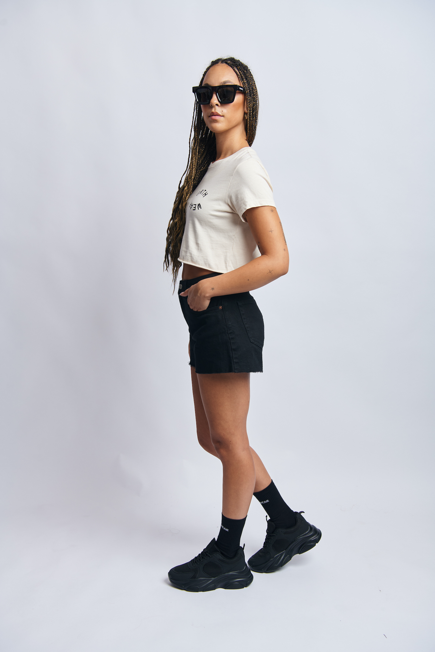 Terra Sol Luna Midweight Cropped Tee, Cosmic Sand by URTHWEAR