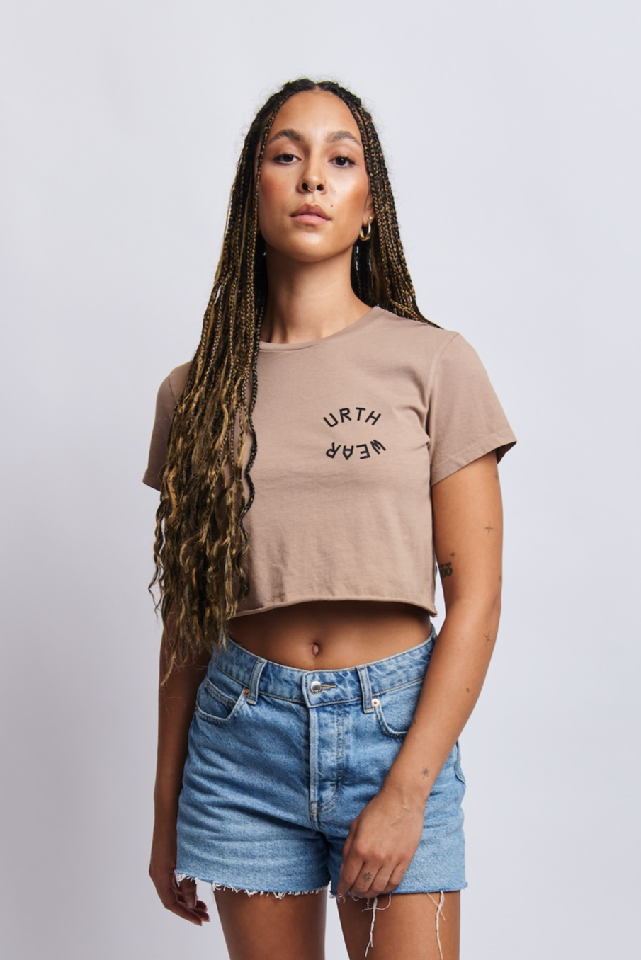Mortal Planet Midweight Cropped Tee, Desert Clay by URTHWEAR