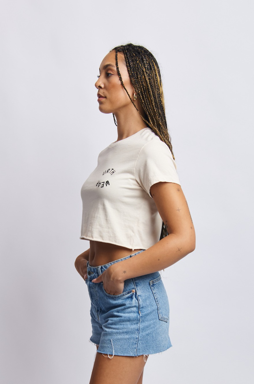 Mortal Planet Midweight Cropped Tee, Cosmic Sand by URTHWEAR