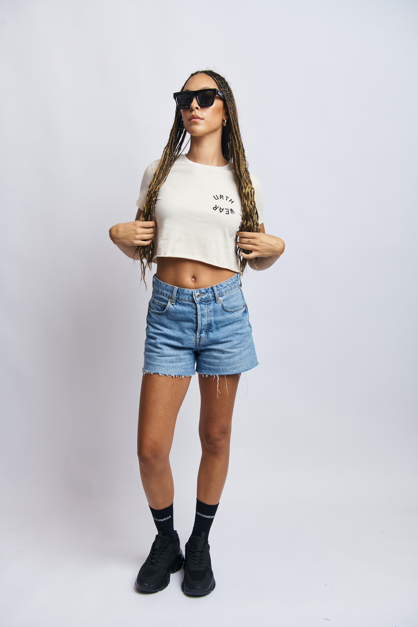 Mortal Planet Midweight Cropped Tee, Cosmic Sand by URTHWEAR