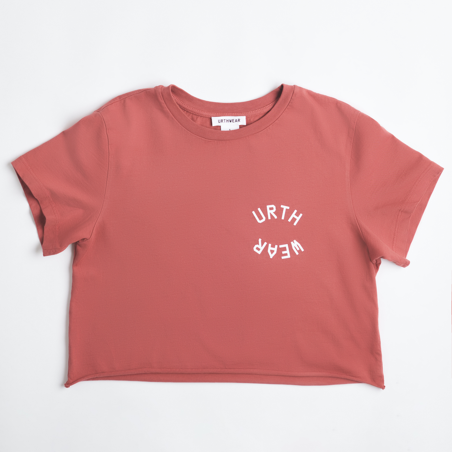 Mortal Planet Midweight Cropped Tee, Ash Red by URTHWEAR