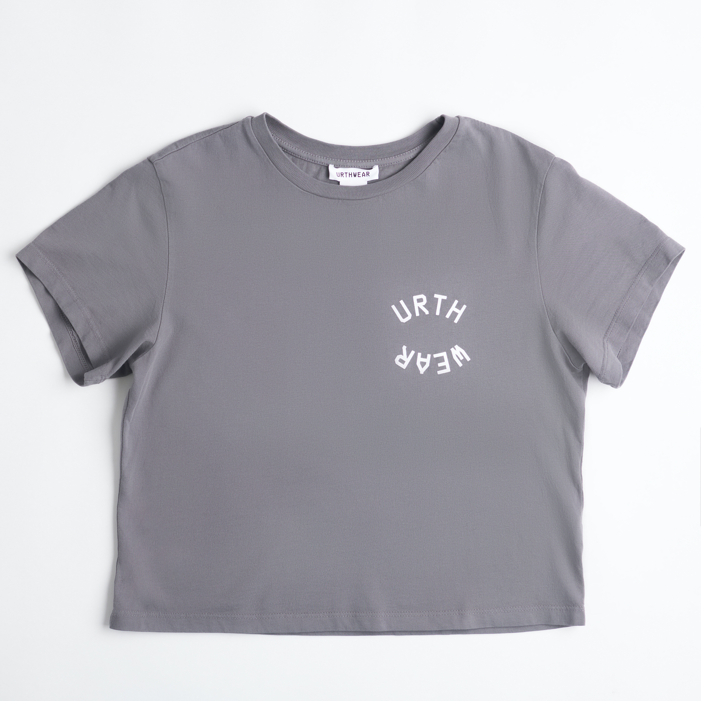 Split Logo Midweight Crew Tee, Gravel Grey by URTHWEAR