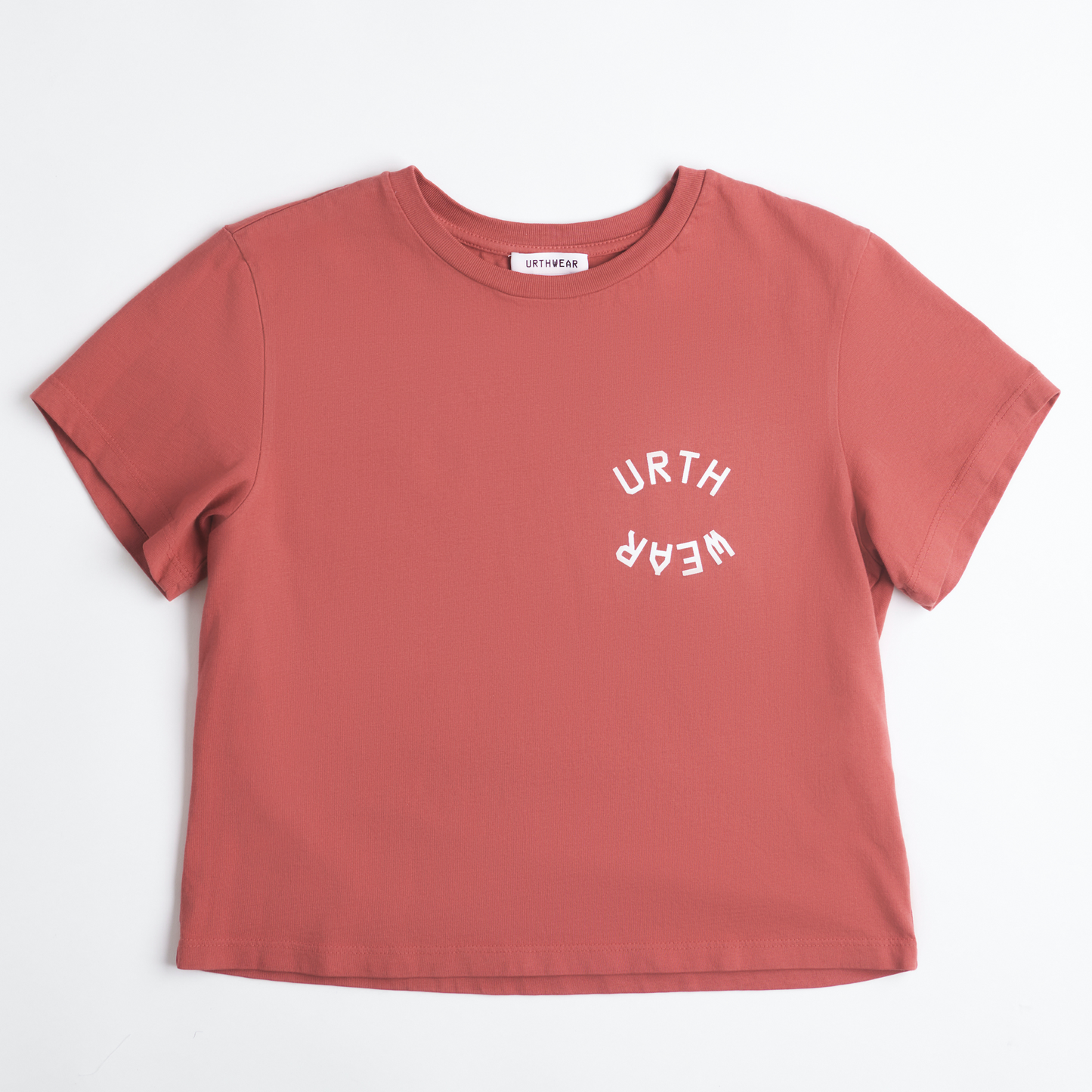 Split Logo Midweight Crew Tee, Ash Red by URTHWEAR