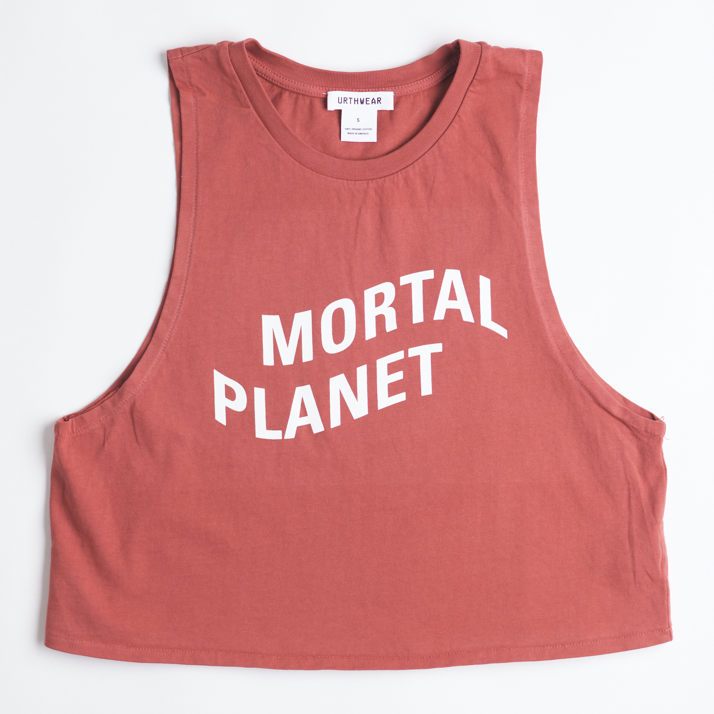 Mortal Planet Midweight Cropped Tank, Ash Red by URTHWEAR