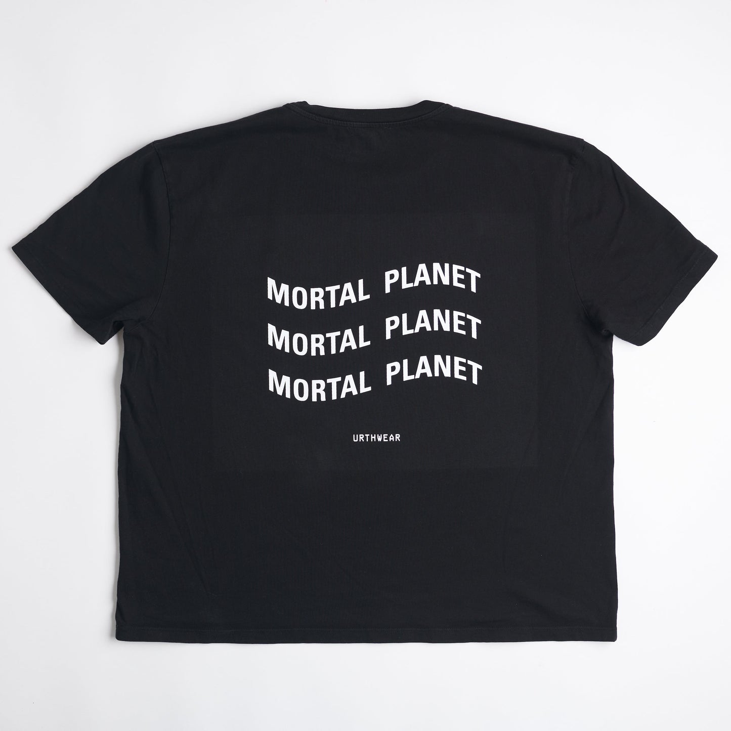 Mortal Planet Midweight Relaxed Tee, Super Black by URTHWEAR