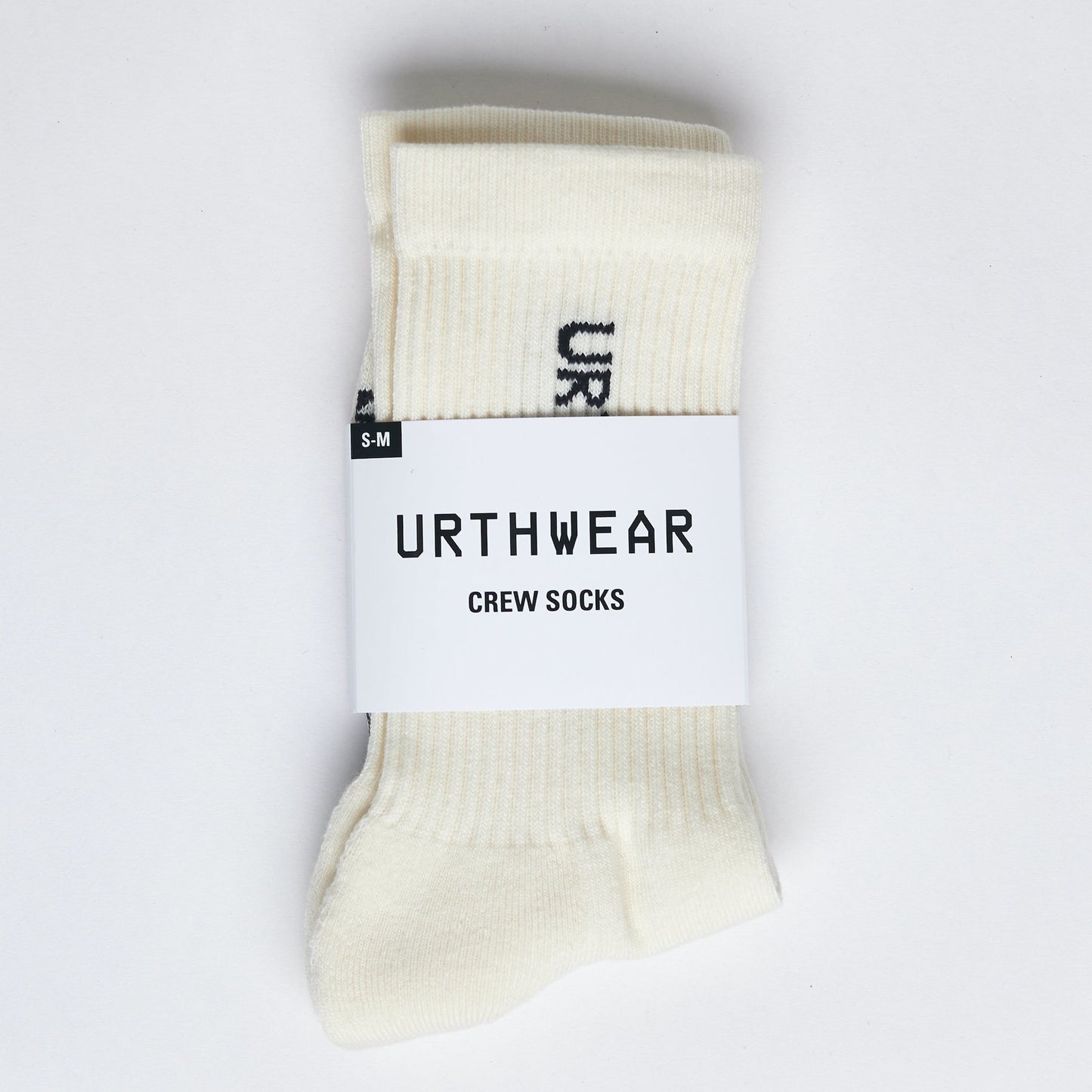 Vertical Softknit Crew Socks, Ivory White by URTHWEAR