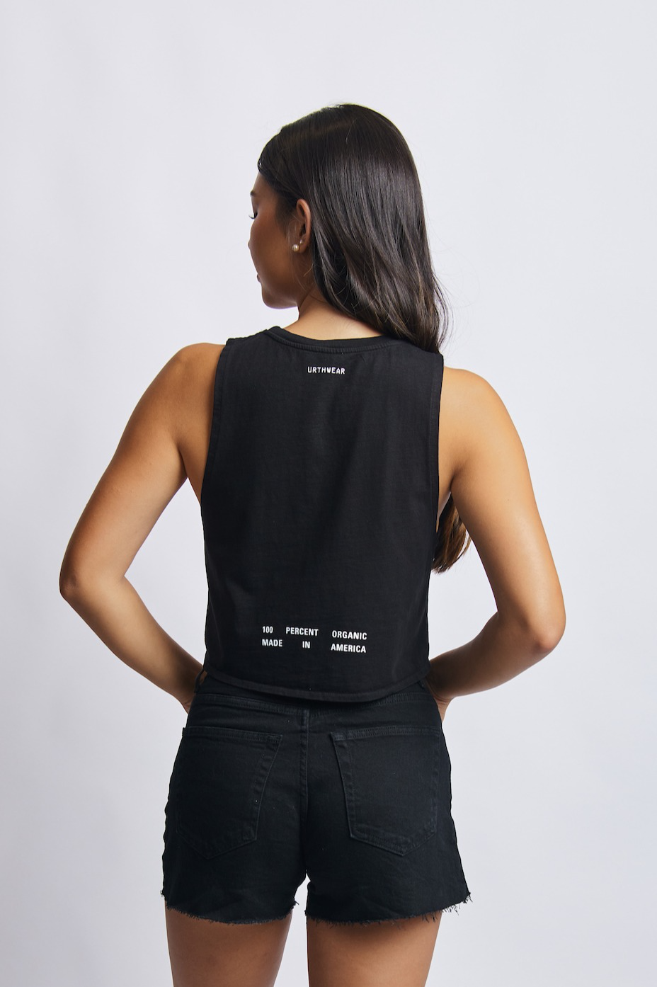 Mortal Planet Midweight Cropped Tank, Super Black by URTHWEAR