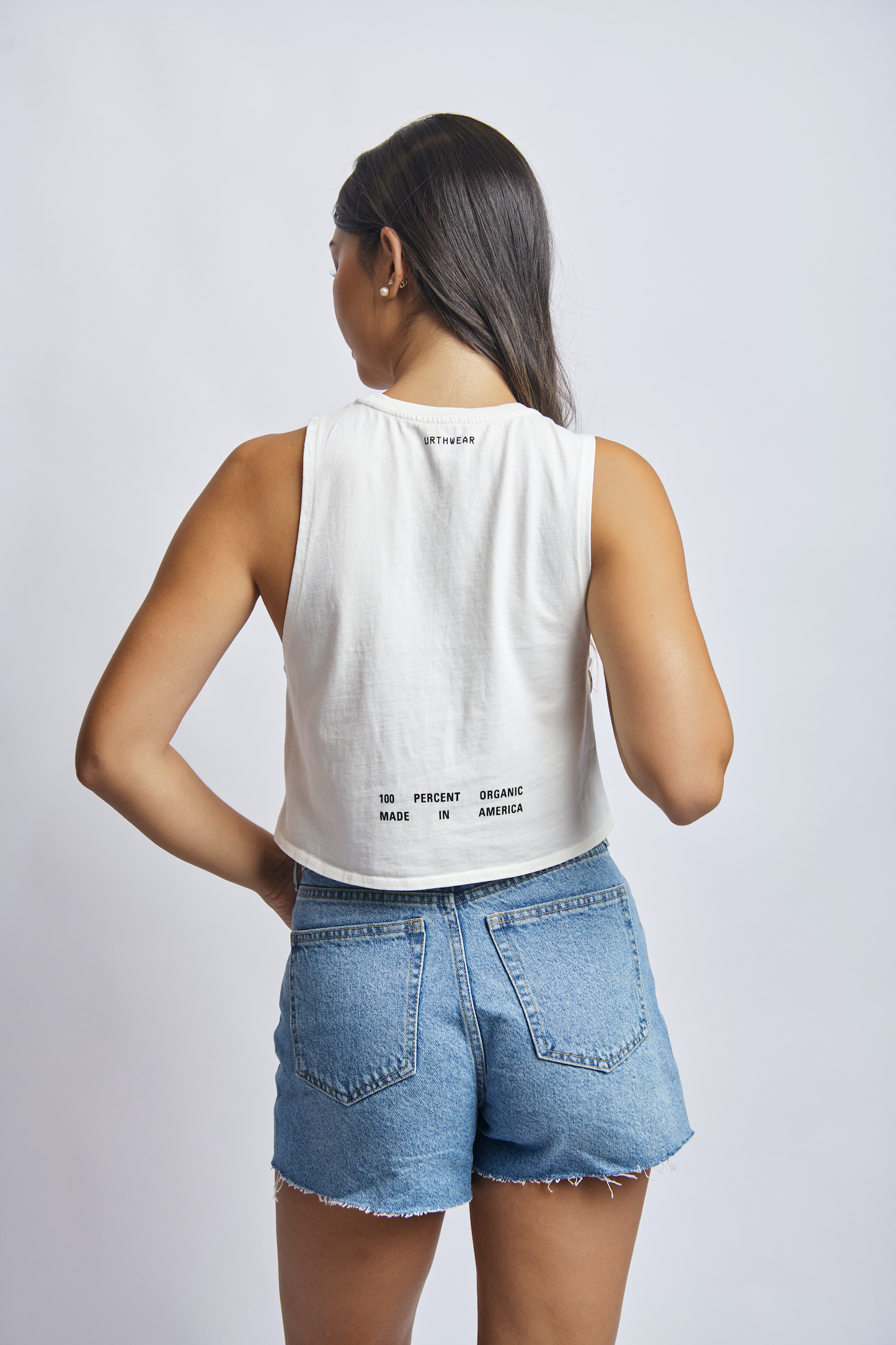 Mortal Planet Midweight Cropped Tank, Lunar White by URTHWEAR