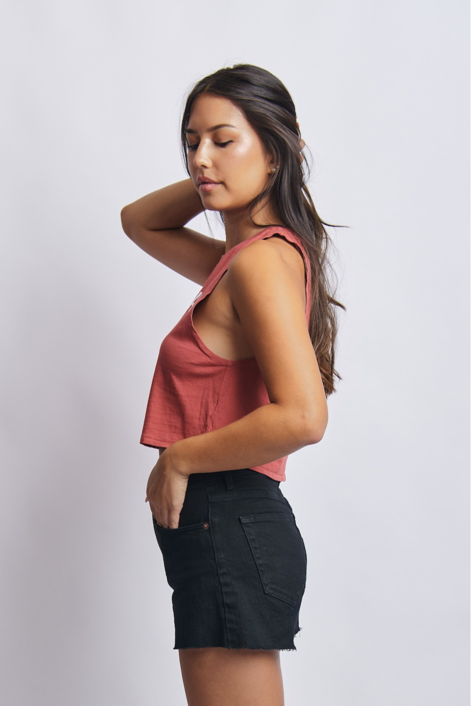 Mortal Planet Midweight Cropped Tank, Ash Red by URTHWEAR