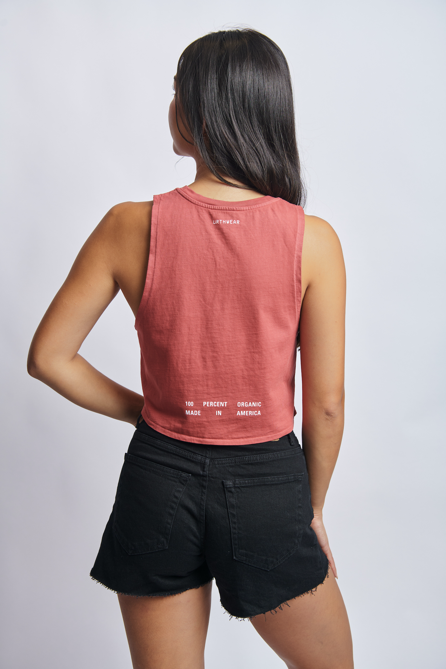 Mortal Planet Midweight Cropped Tank, Ash Red by URTHWEAR