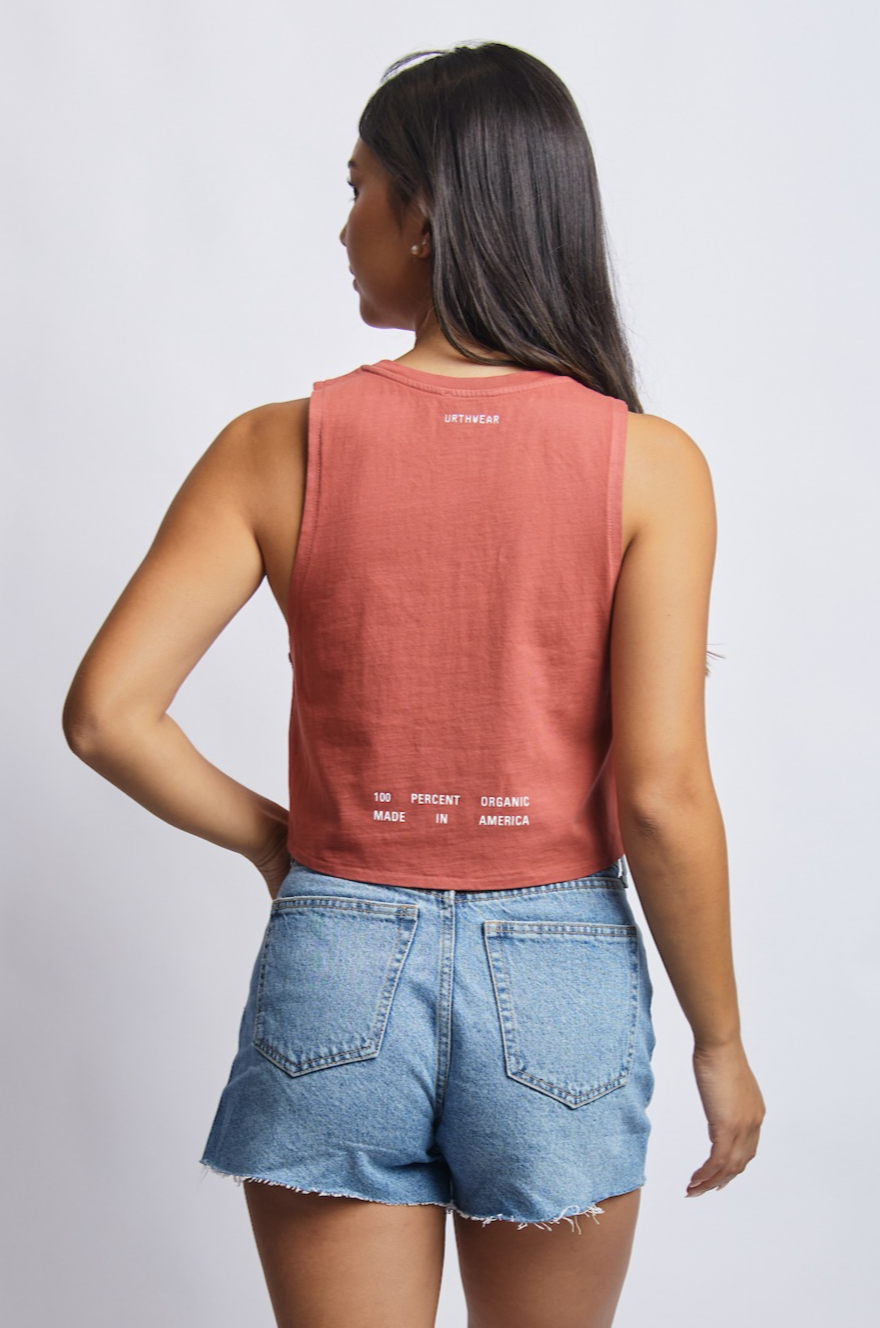 Arch Logo Midweight Cropped Tank, Ash Red by URTHWEAR