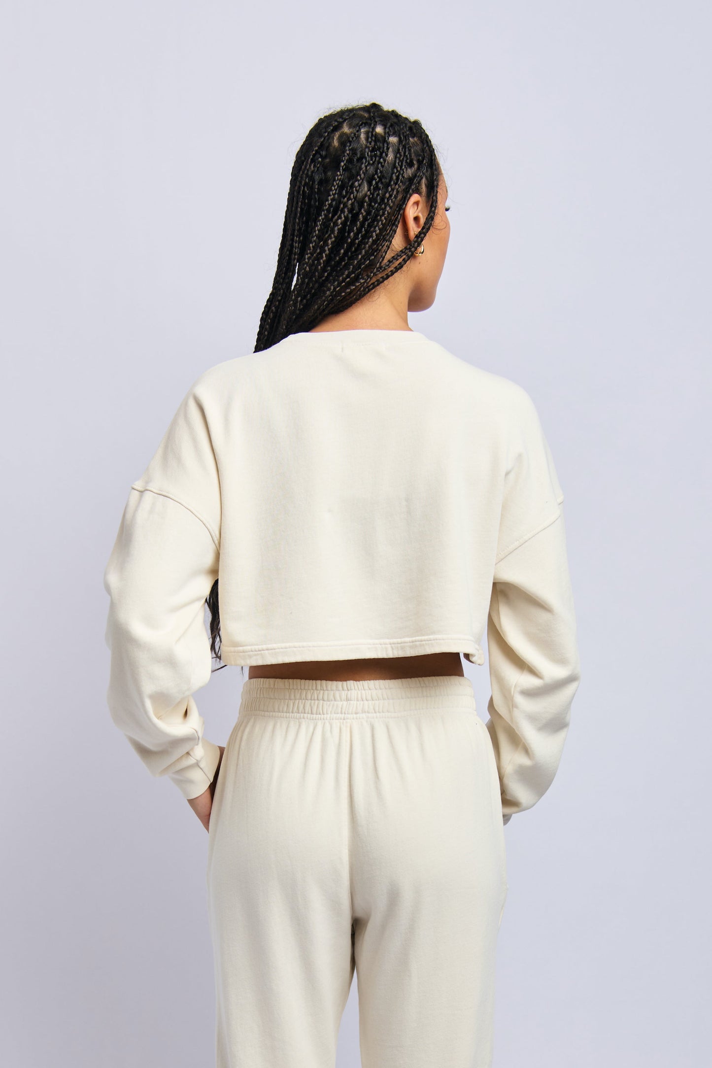 Icon Cloudfleece Cropped Sweatshirt, Alabaster White by URTHWEAR