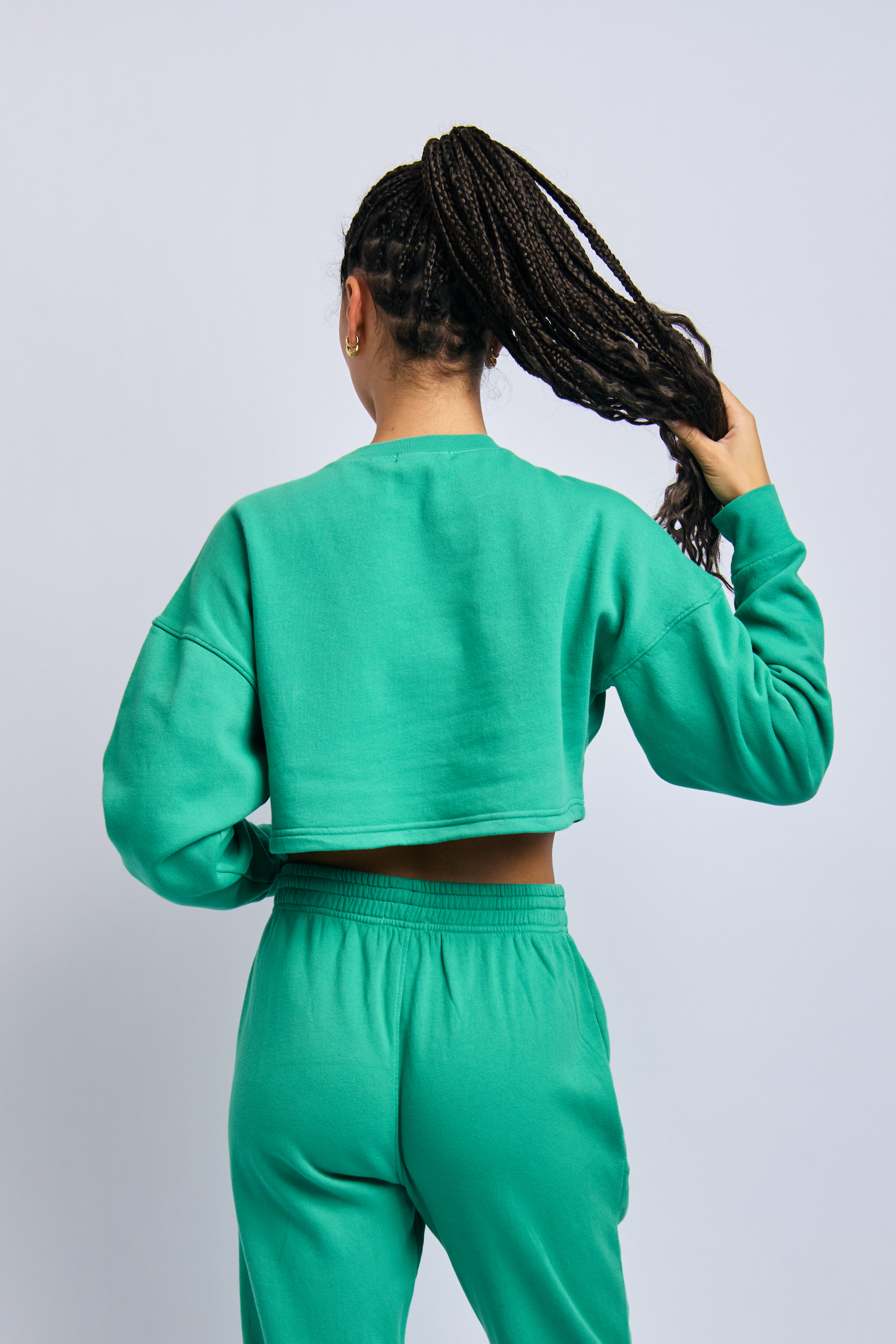 Origins Cloudfleece Cropped Sweatshirt, Digital Green by URTHWEAR