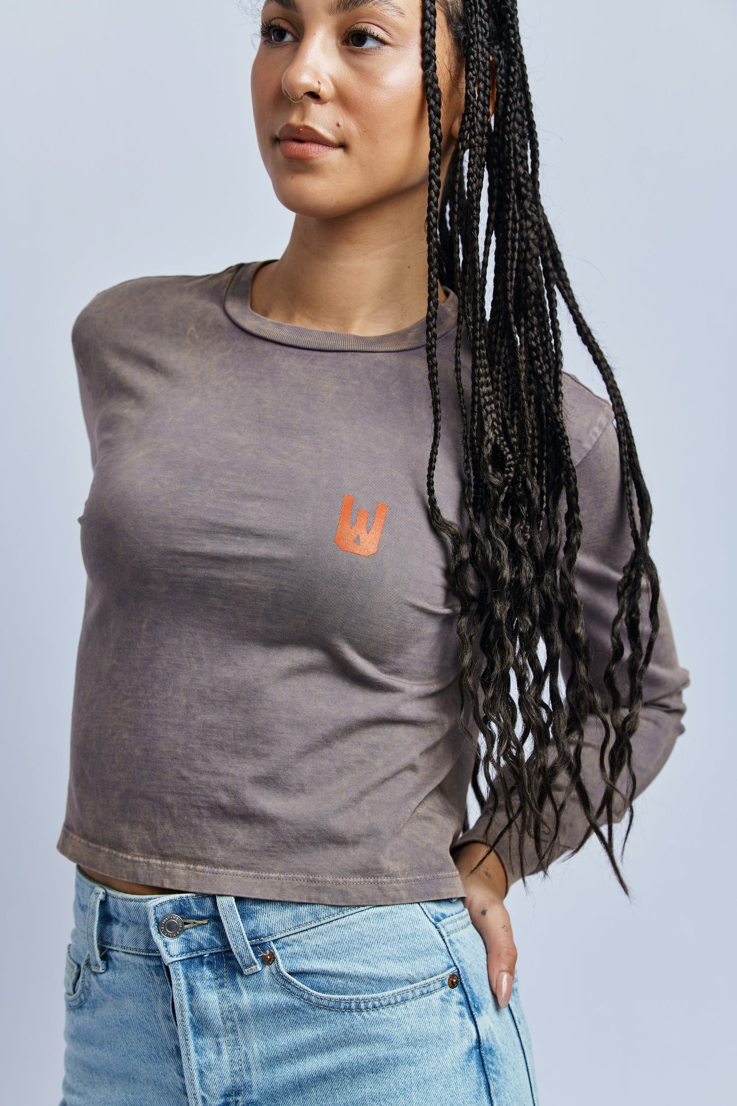 Down To Urth Midweight Standard Long Sleeve, Camo Grey by URTHWEAR