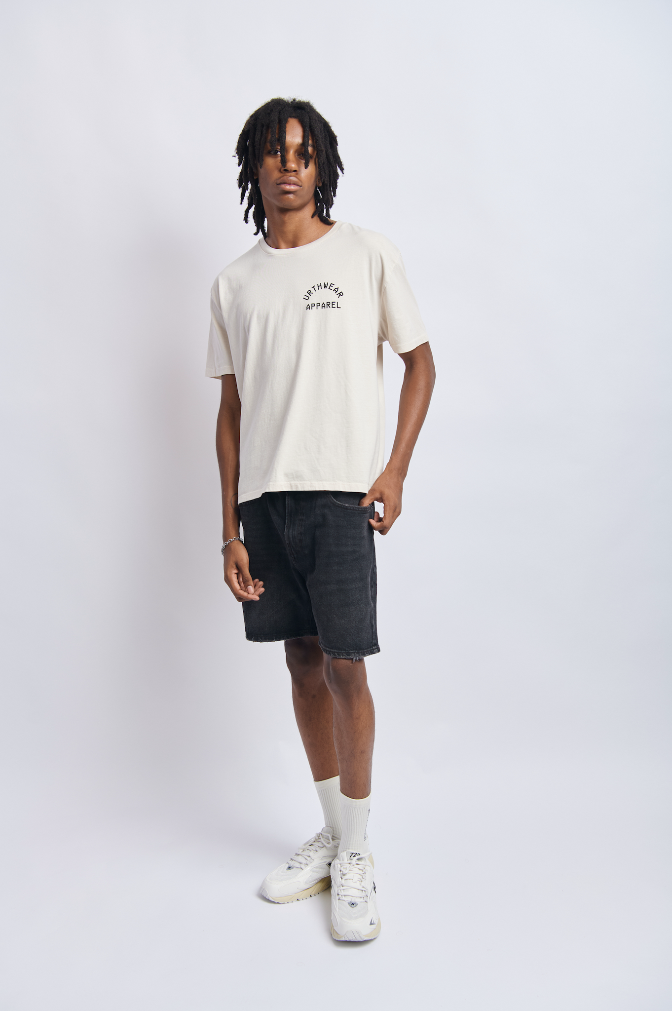 Logo Midweight Relaxed Tee, Cosmic Sand by URTHWEAR