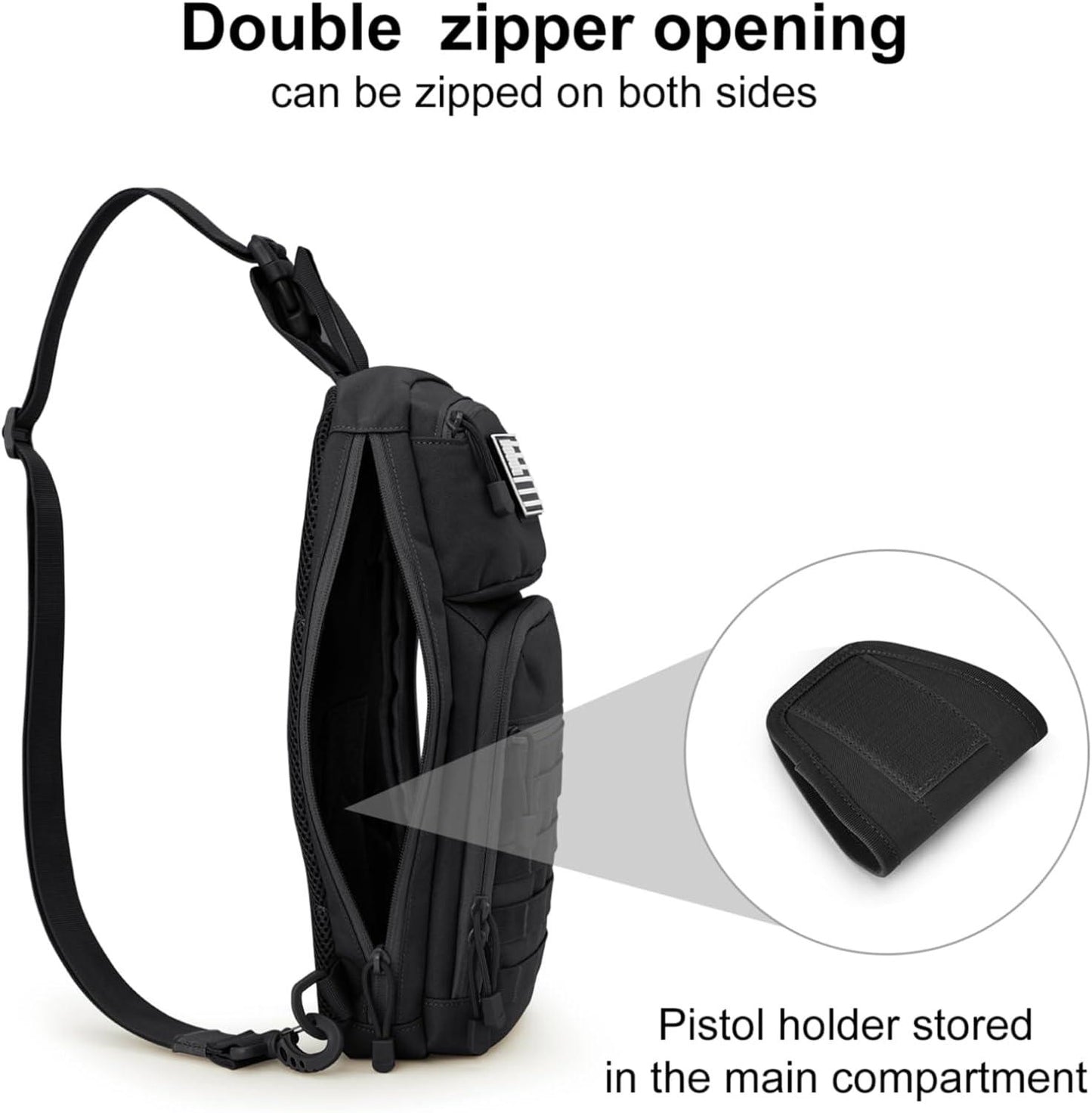 FR Fashion Co. 16" Men's 10L MOLLE Tactical Sling Backpack - FR Fashion Co.