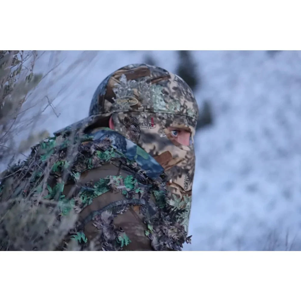 2-in-1 REAR Face Mask and Camo Hat (Fitted) - Front Mask and