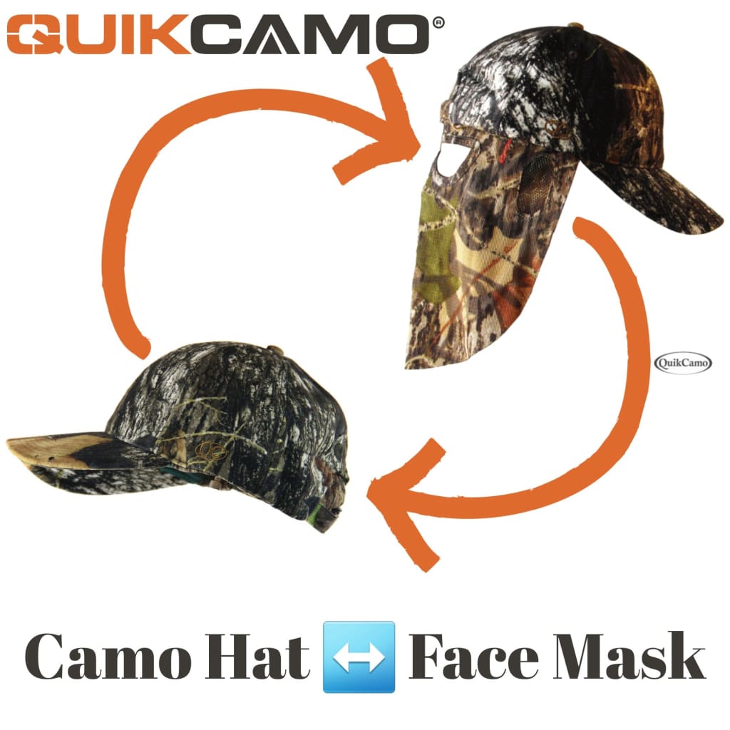 QuikCamo Camo West Hybrid | Camo Hat with Rear Face
