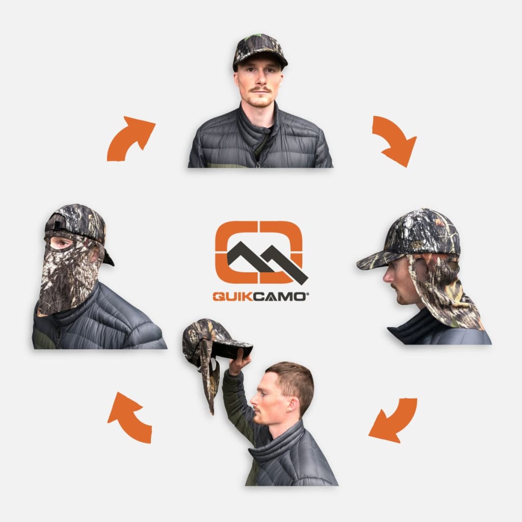 QuikCamo Camo West Hybrid | Camo Hat with Rear Face