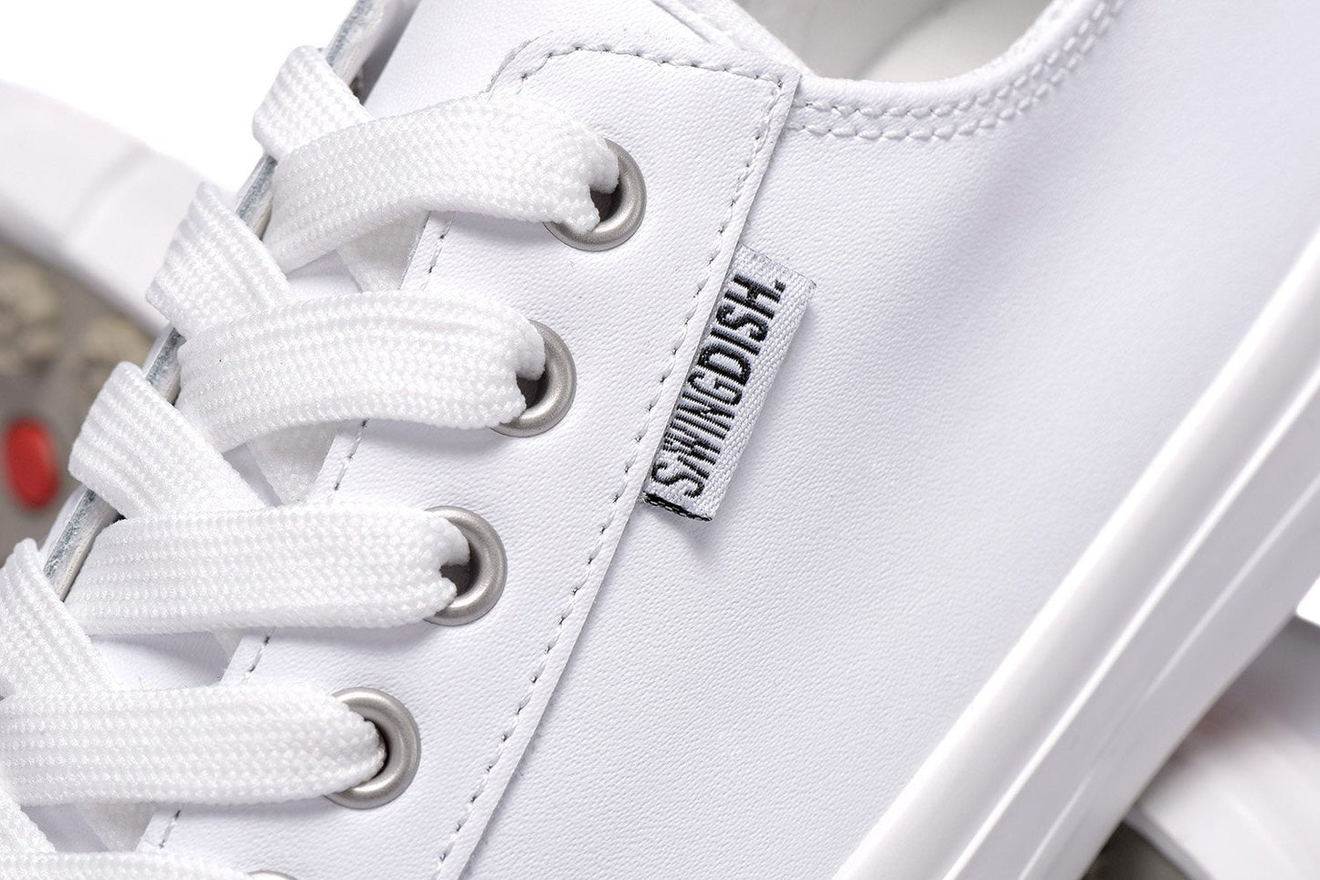 Spikeless White Leather Traveler Shoe by SwingDish