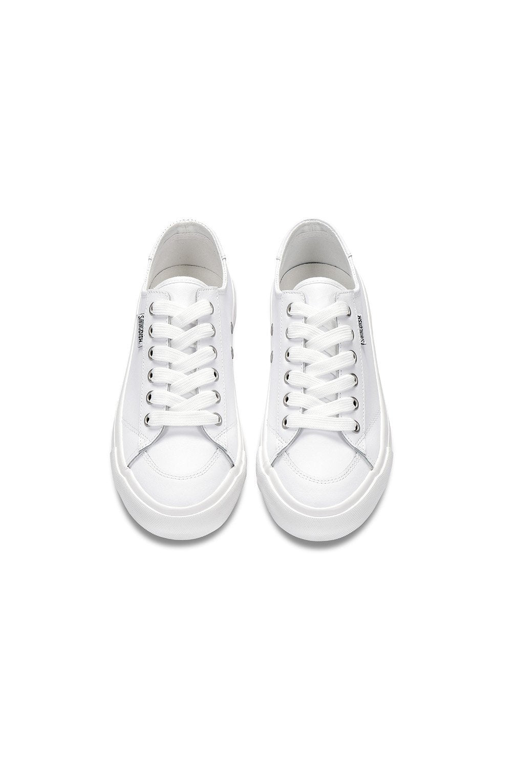 Spikeless White Leather Traveler Shoe by SwingDish