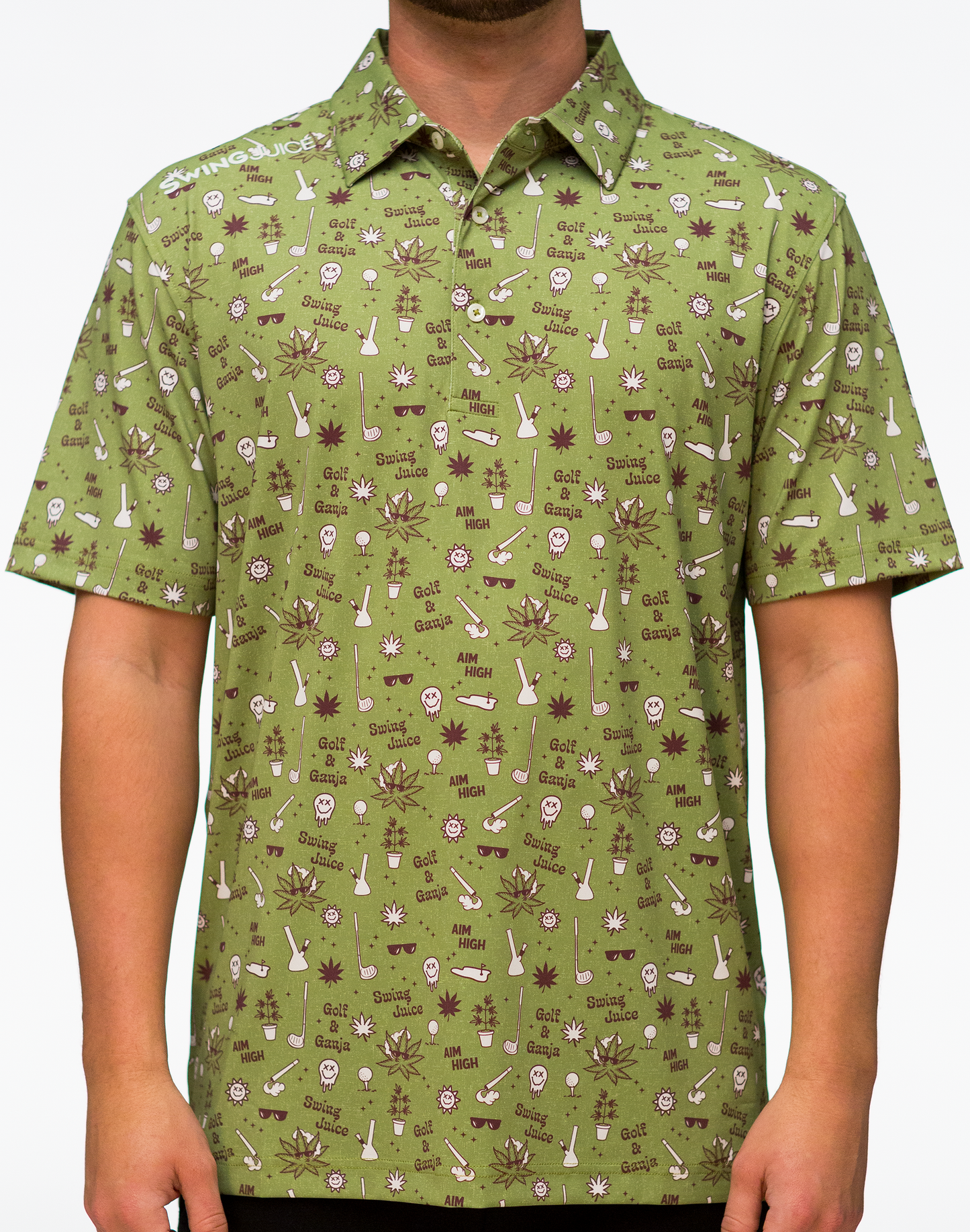 Golf Golf & Ganja Allover Men's Polo