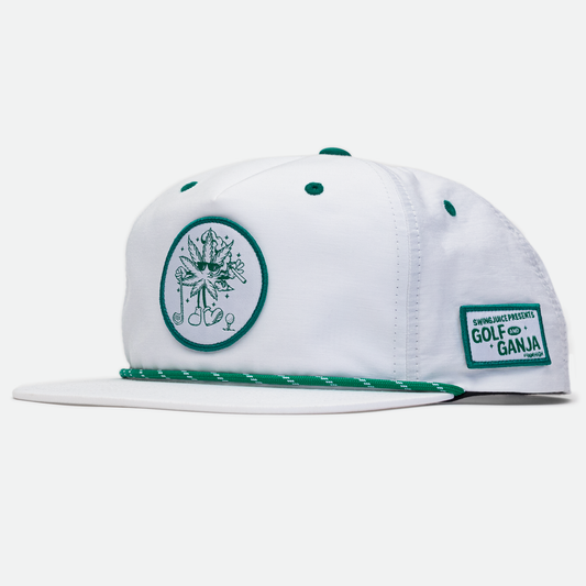 Golf & Ganja Unisex Active Rope Hat White