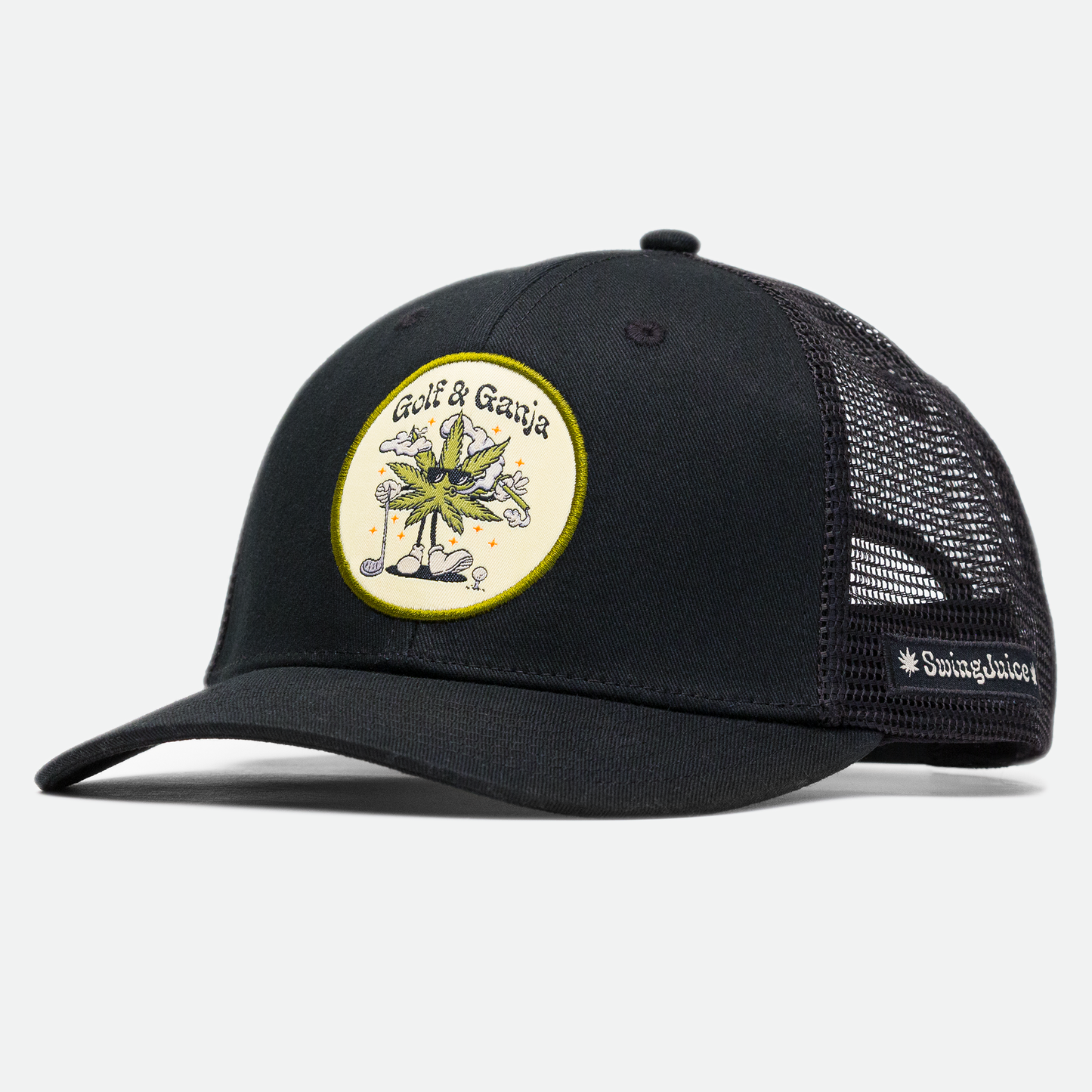 Golf & Ganja Unisex Trucker Hat Multi Black