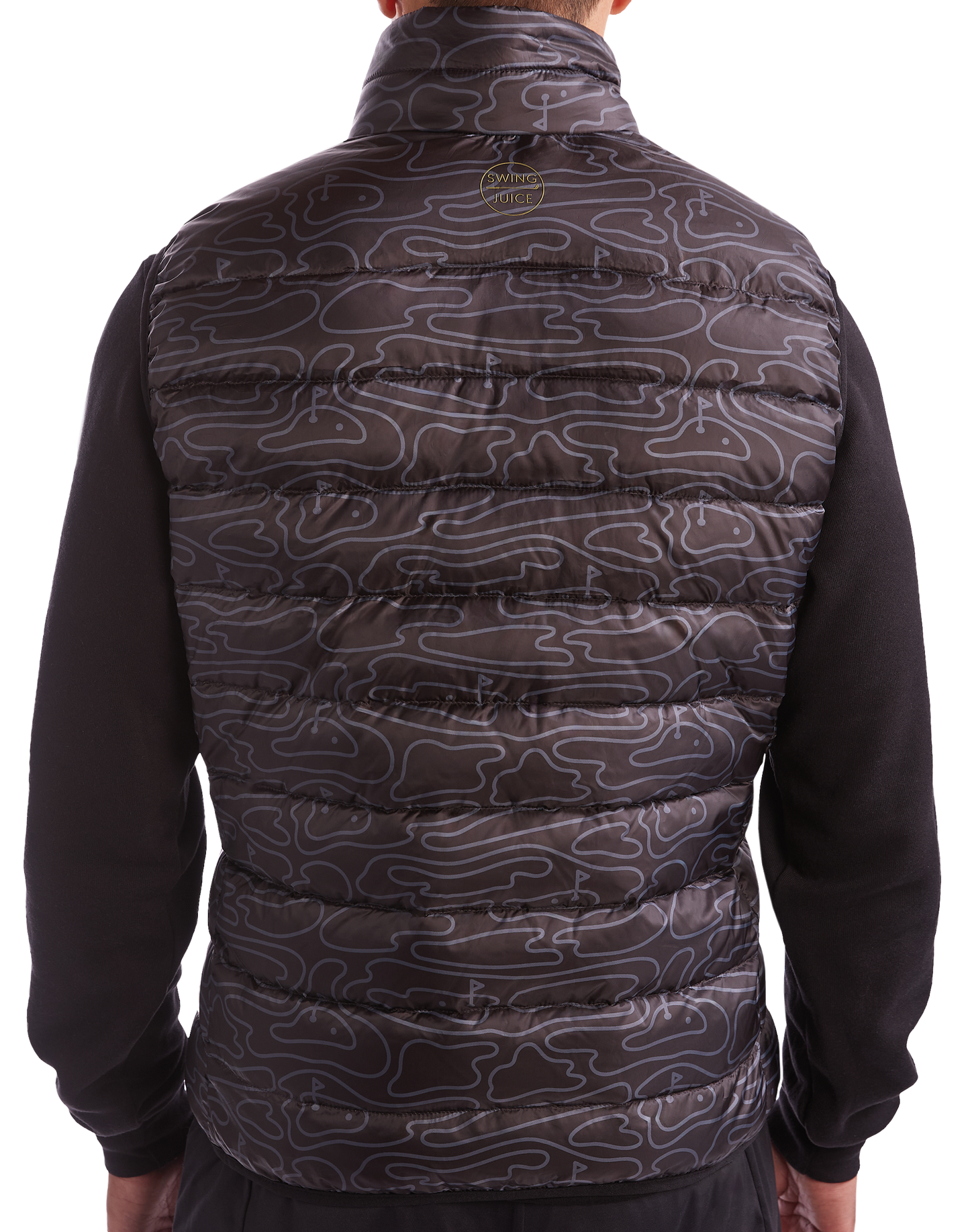 Golf Rhythmic Lines Men's Packable Puffer Vest