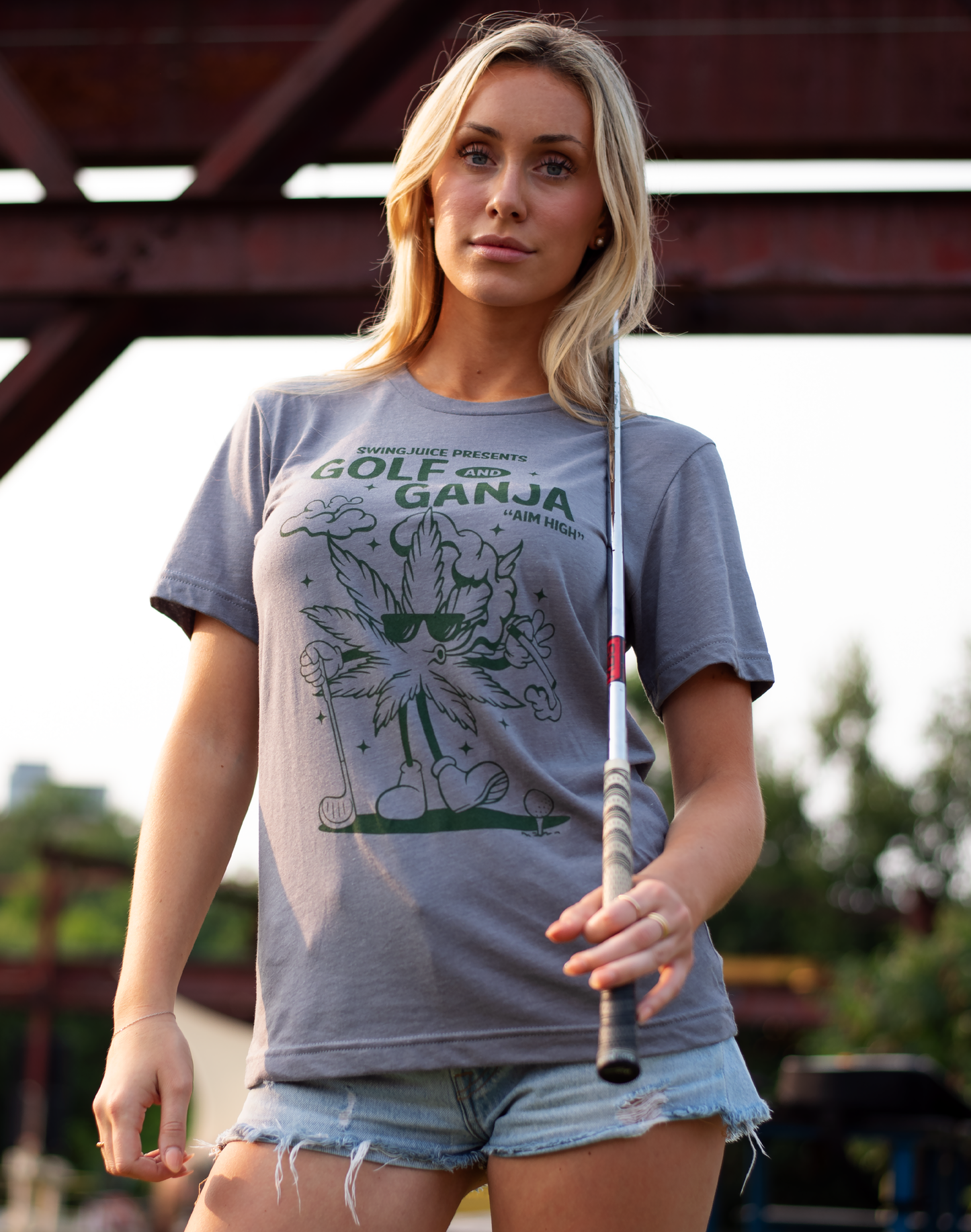 Golf & Ganja Unisex T-Shirt Grey